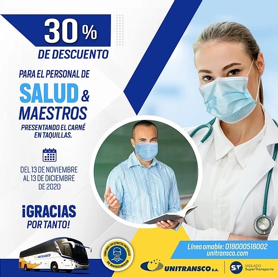 Descuento personal salud y maestros ¡Gracias por tu labor!