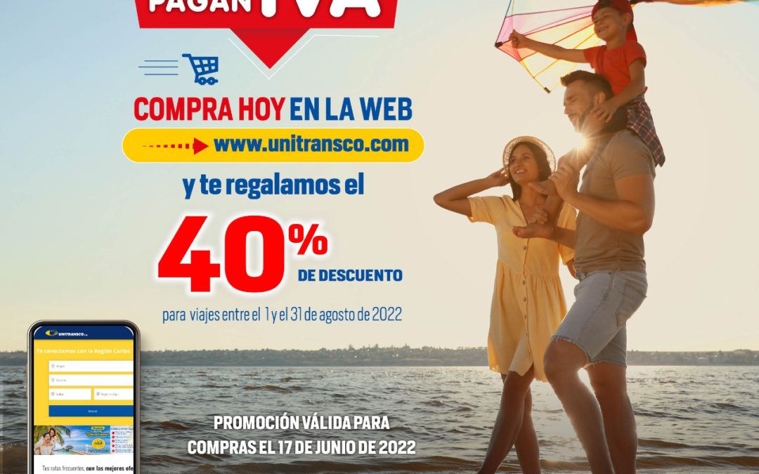 TUS TIQUETES NO PAGAN IVA, PERO SÓLO POR HOY TE REGALAMOS EL 40% DE DESCUENTO