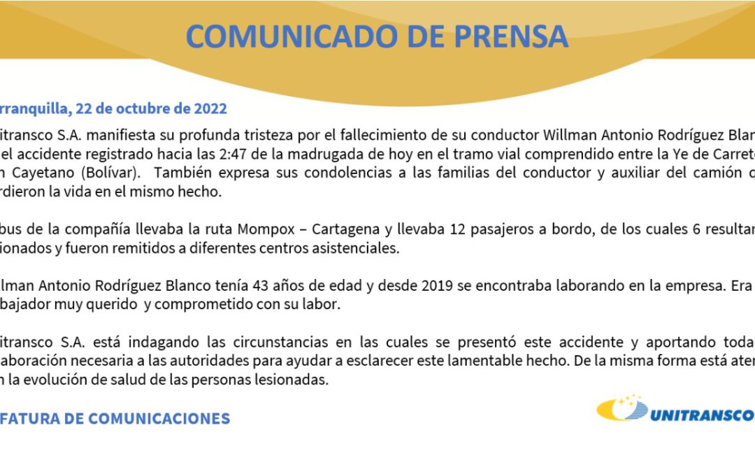 COMUNICADO DE PRENSA